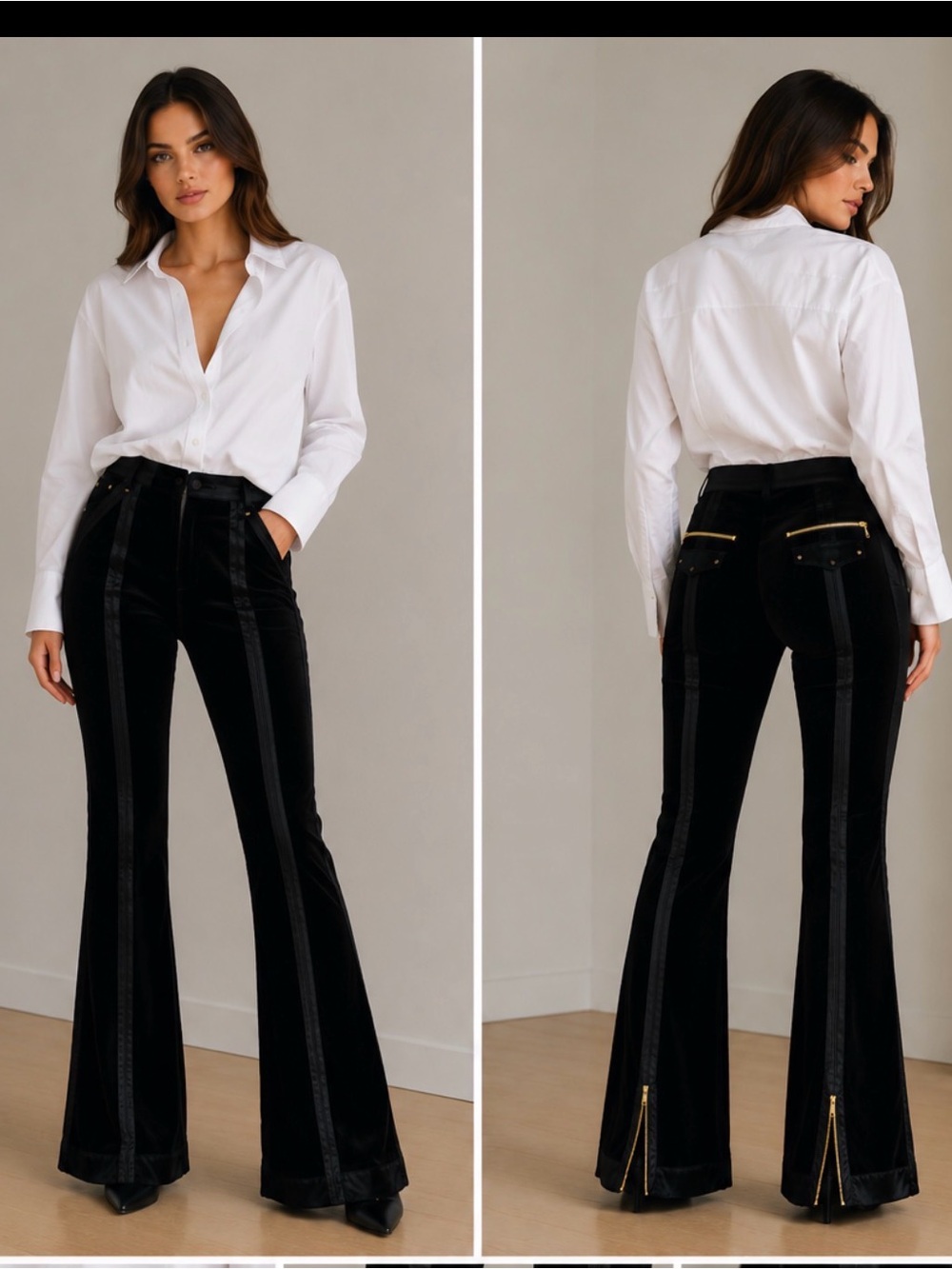 Sexy velour Roberto CAVALLI flared PANTS